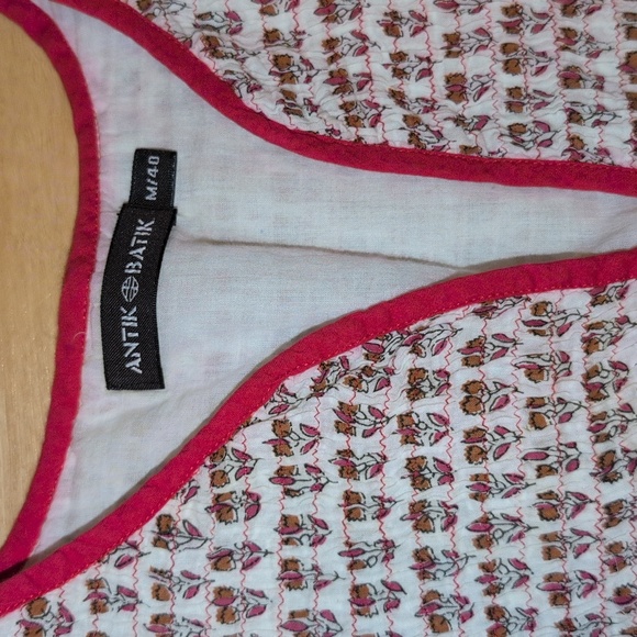 Antik Batik Patterned Blouse - White and Red - Picture 2 of 3